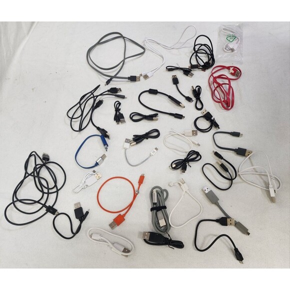LOT OF 32 Various Length Micro USB Cable Cord Charging Cables 1 3 6 10 20 ft - Picture 5 of 5